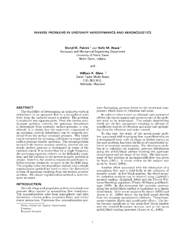 Inverse Problems in Unsteady Aerodynamics and Aeroacoustics