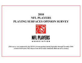 2010 Nfl Players Playing Surfaces Opinion Survey