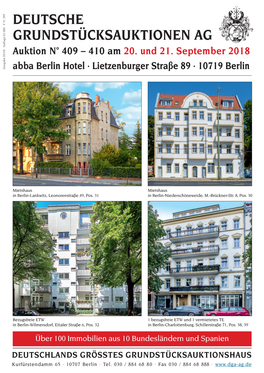 DGA Immobilien Auktionskatalog Herbst 2018