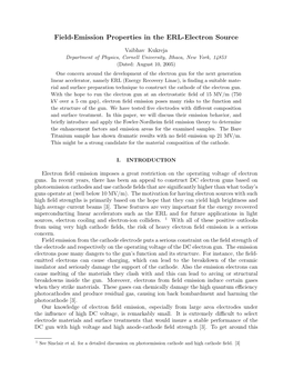 Field-Emission Properties in the ERL-Electron Source