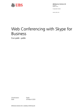 Web Conferencing with Skype for Business User Guide – Public