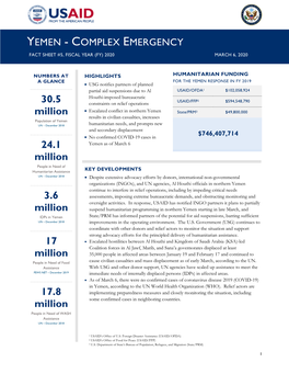 USG Yemen Complex Emergency Fact Sheet #5