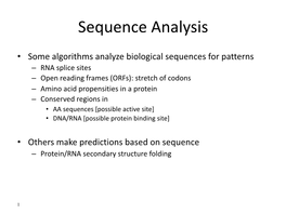 Sequence Analysis