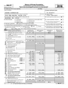 990-PF Or Section 4947(A)(1) Trust Treated As Private Foundation | Do Not Enter Social Security Numbers on This Form As It May Be Made Public