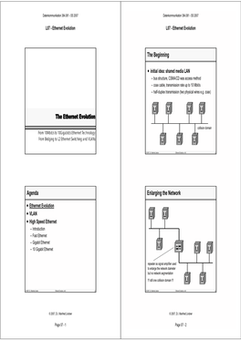 • VLAN • High Speed Ethernet – Introduction – Fast Ethernet – Gigabit Ethernet – 10 Gigabit Ethernet