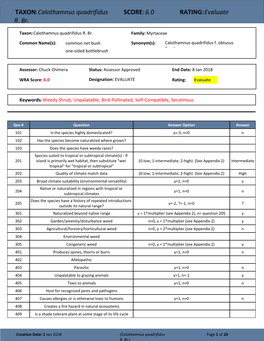 TAXON:Calothamnus Quadrifidus R. Br. SCORE:6.0 RATING:Evaluate