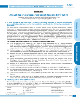 Annual Report on Corporate Social Responsibility (CSR)