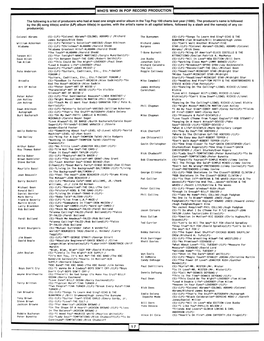 Who's Who in Pop Record Production