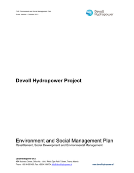 Devoll Hydropower Project Environment and Social