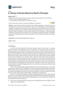 A Theory of Inertia Based on Mach's Principle