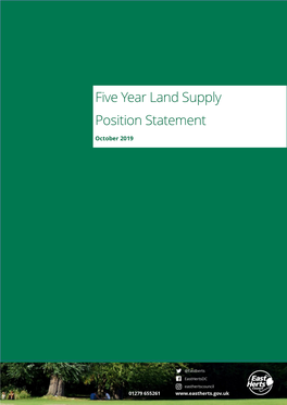 Five Year Housing Land Supply Position Statement