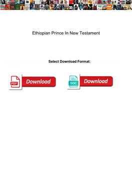 Ethiopian Prince in New Testament