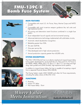 FMU-139C/B Bomb Fuze System