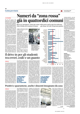 Numeri Da “Zona Rossa” Già in Quattordici Comuni