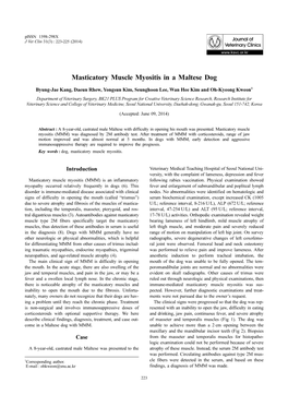 Masticatory Muscle Myositis in a Maltese Dog