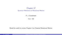 Quantum Mechanics of Rotational Motion