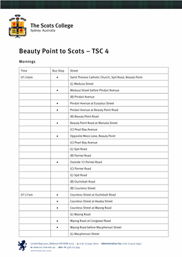 Beauty Point to Scots – TSC 4