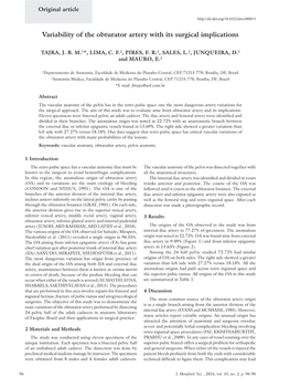 Variability of the Obturator Artery with Its Surgical Implications