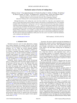 Stochastic Nature of Series of Waiting Times