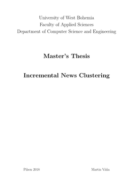 Master's Thesis Incremental News Clustering