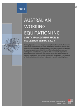 Australian Working Equitation Inc 2014