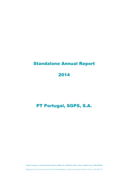 Standalone Annual Report 2014 PT Portugal, SGPS, S.A