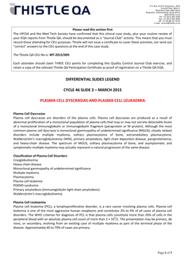 Plasma Cell Dyscrasias and Plasma Cell Leukaemia