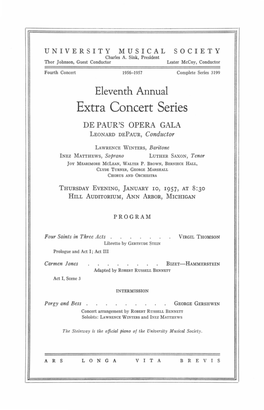 Extra Concert Series DE PAUR's OPERA GALA LEONARD DEPAUR, Conductor