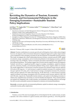 Revisiting the Dynamics of Tourism, Economic Growth, and Environmental Pollutants in the Emerging Economies—Sustainable Tourism Policy Implications