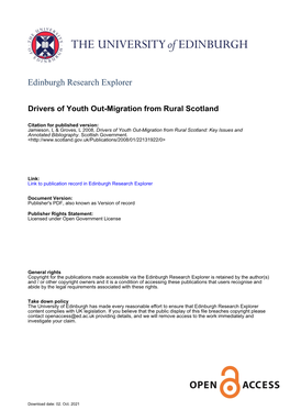 Drivers of Youth Out-Migration from Rural Scotland