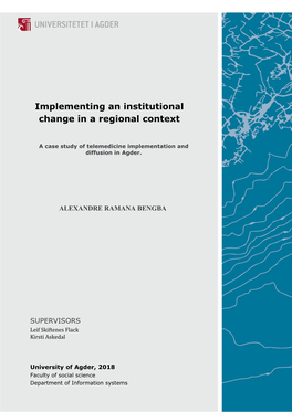 Implementing an Institutional Change in a Regional Context