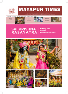 MAYAPUR TIMES - Authorized by MAYAPUR ADMINISTRATIVE COUNCIL (MAC) the Contents Contained in This ‘MAYAPUR TIMES’ Newsletter Are Copyright Protected