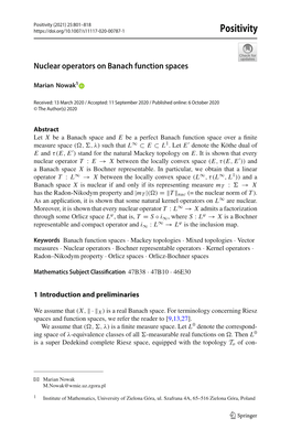 Nuclear Operators on Banach Function Spaces