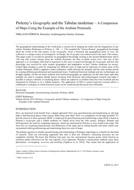 Ptolemy's Geography and the Tabulae Modernae