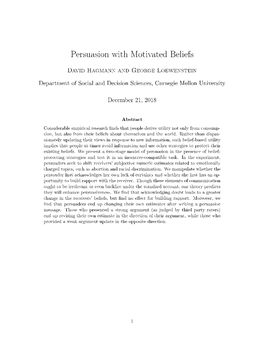 Persuasion with Motivated Beliefs