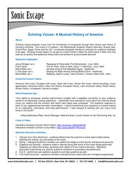 Echoing Voices: a Musical History of America