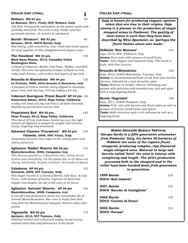 Cellar List Wine Website