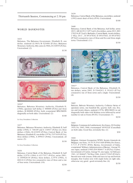 Thirteenth Session, Commencing at 2.30 Pm WORLD BANKNOTES