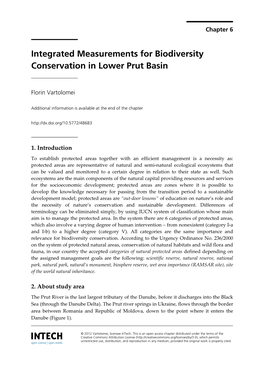 Integrated Measurements for Biodiversity Conservation in Lower Prut Basin