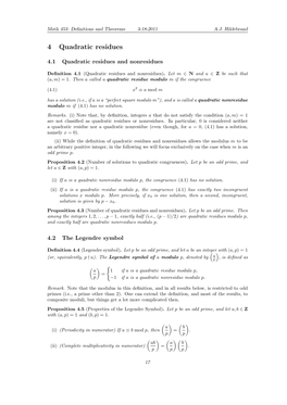 Quadratic Residues