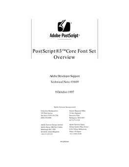 Postscript 3 Core Font Set Overview