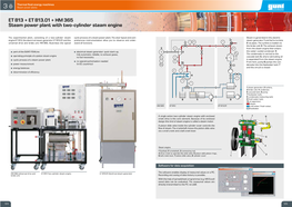 ET 813 + ET 813.01 + HM 365 Steam Power Plant with Two-Cylinder Steam Engine