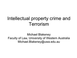 Links to Terrorism and Terrorist Organizations. the Paper Was Updated and Released Again, in Its Present Form, in January 2005