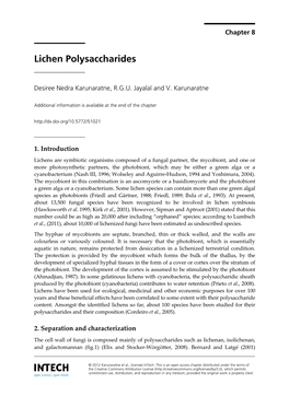 Lichen Polysaccharides