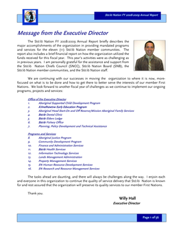 Message from the Executive Director