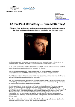67 Mal Paul Mccartney … Pure Mccartney!