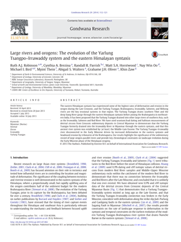 The Evolution of the Yarlung Tsangpo–Irrawaddy System and the Eastern Himalayan Syntaxis