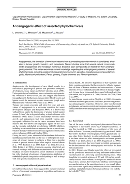 Antiangogenic Effect of Selected Phytochemicals