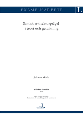 Samisk Arkitekturprägel I Teori Och Gestaltning