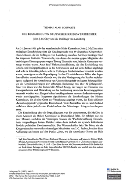 Die Begnadigung Deutscher Kriegsverbrecher. John J. Mccloy